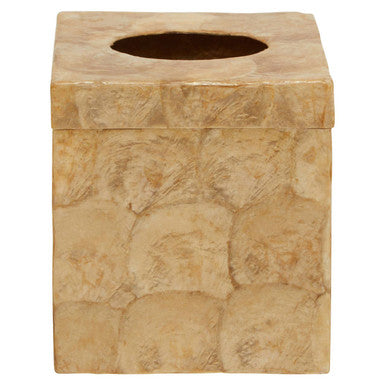Palu Beige Seashell Square Tissue Box