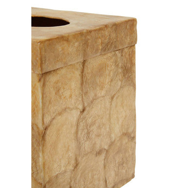 Palu Beige Seashell Square Tissue Box
