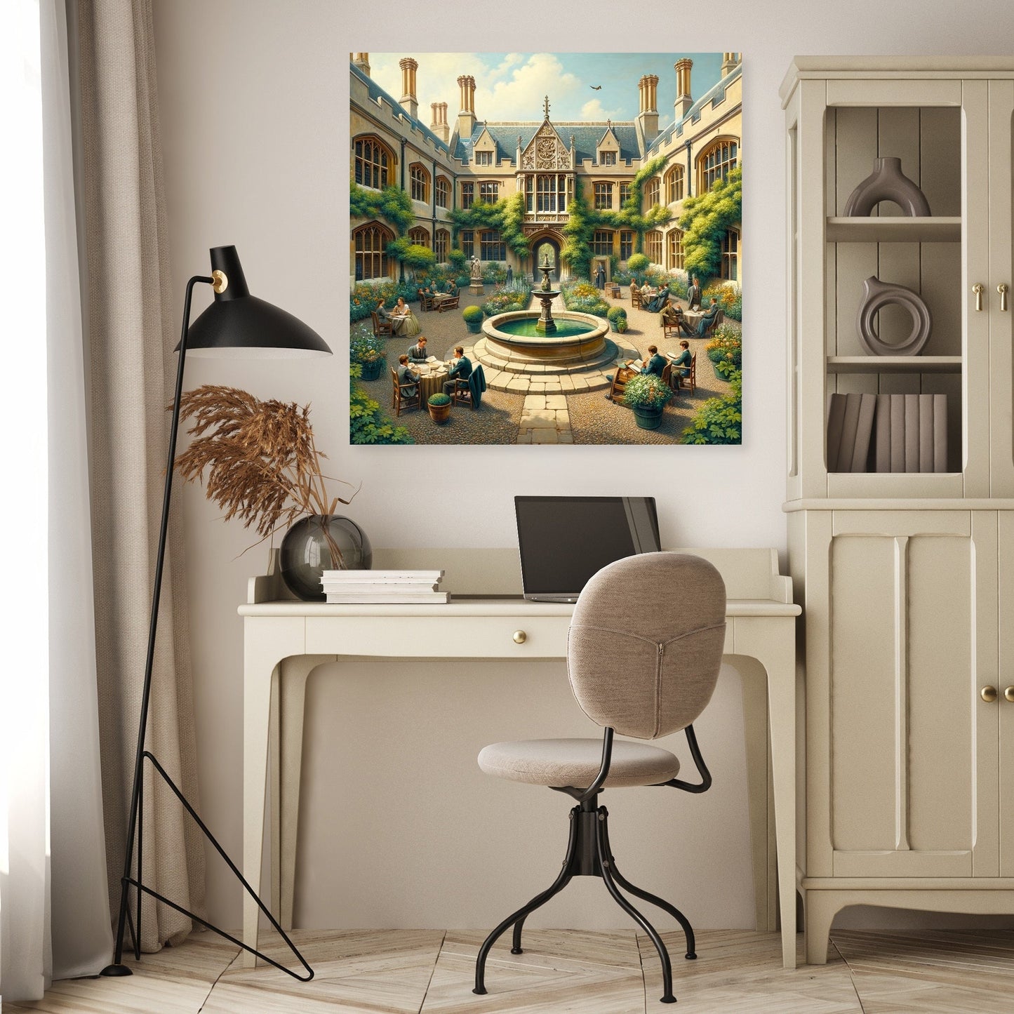 Cambridge Courtyard Contemplation Canvas