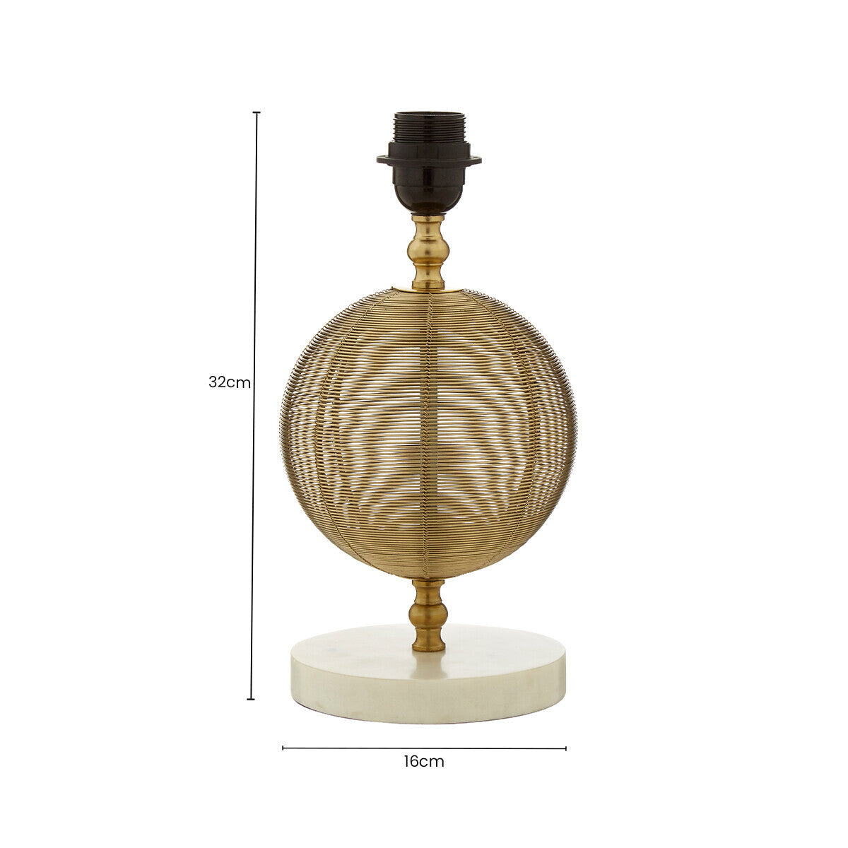 Melora Round Marble Gold Finish Table Lamp Base