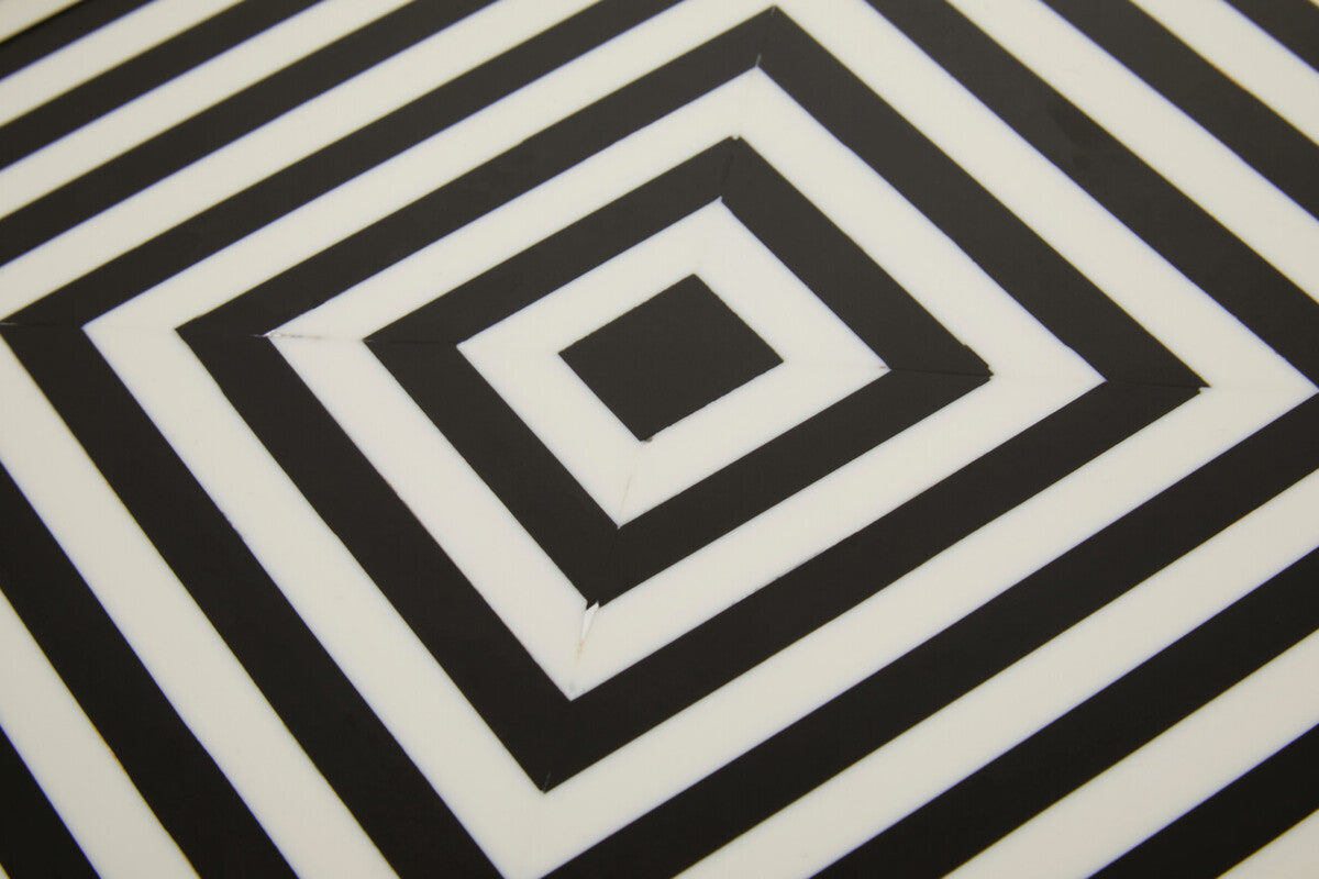 Donato Black And White Finish Square Tray