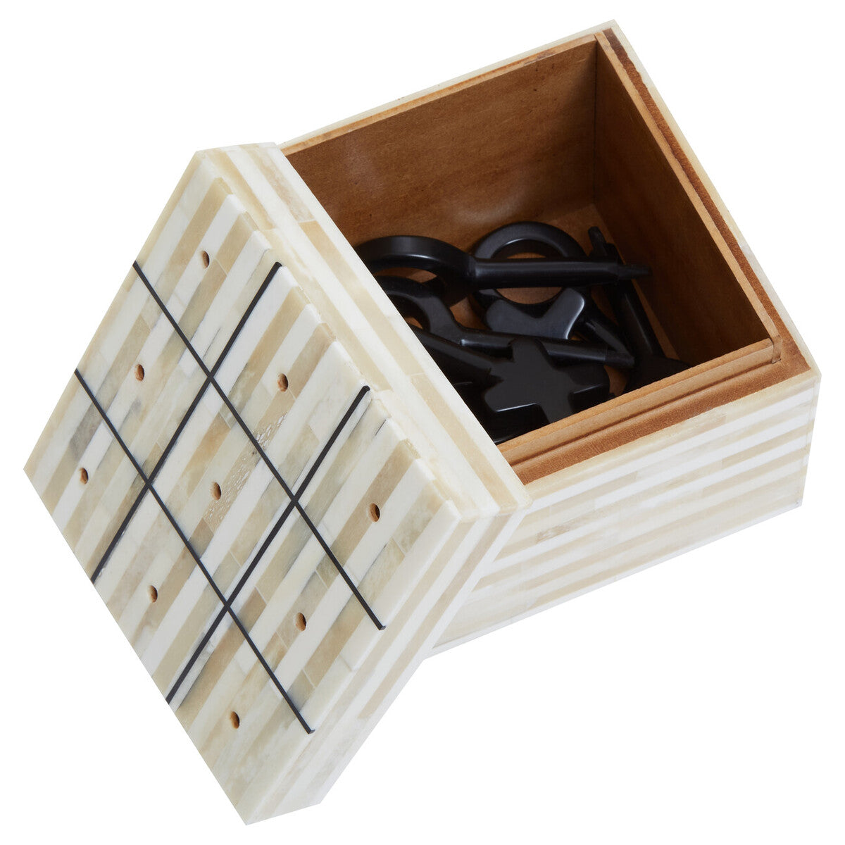 Cream and Black Bone Noughts & Crosses | Churchill Games