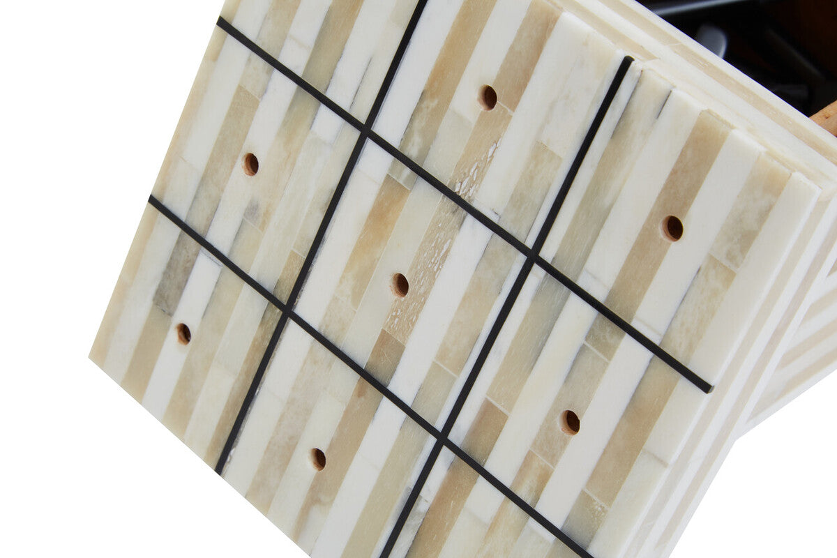 Cream and Black Bone Noughts & Crosses | Churchill Games