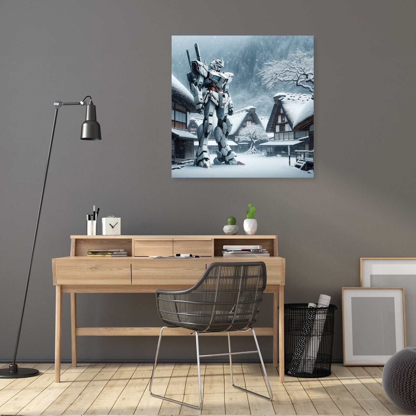 Lost Mecha in Snow Canvas