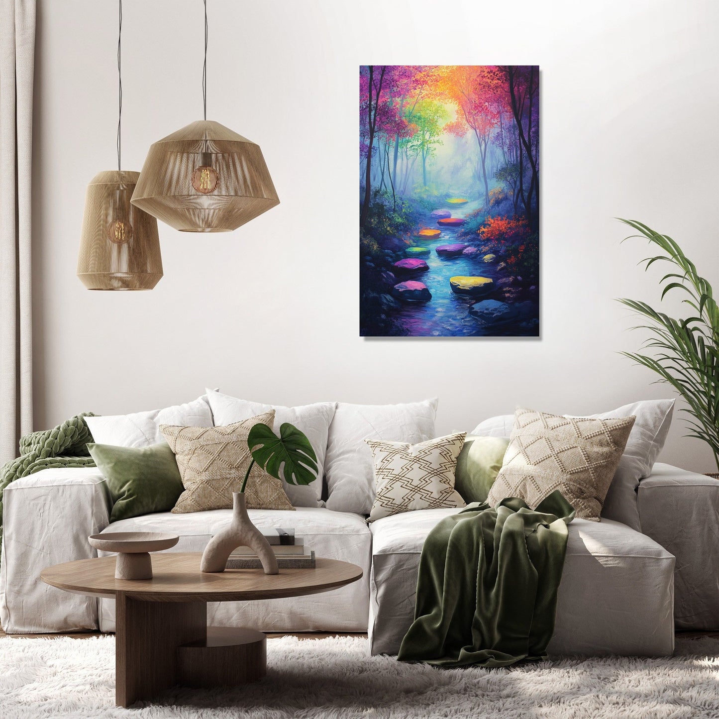 Rainbow Glow Forest Canvas