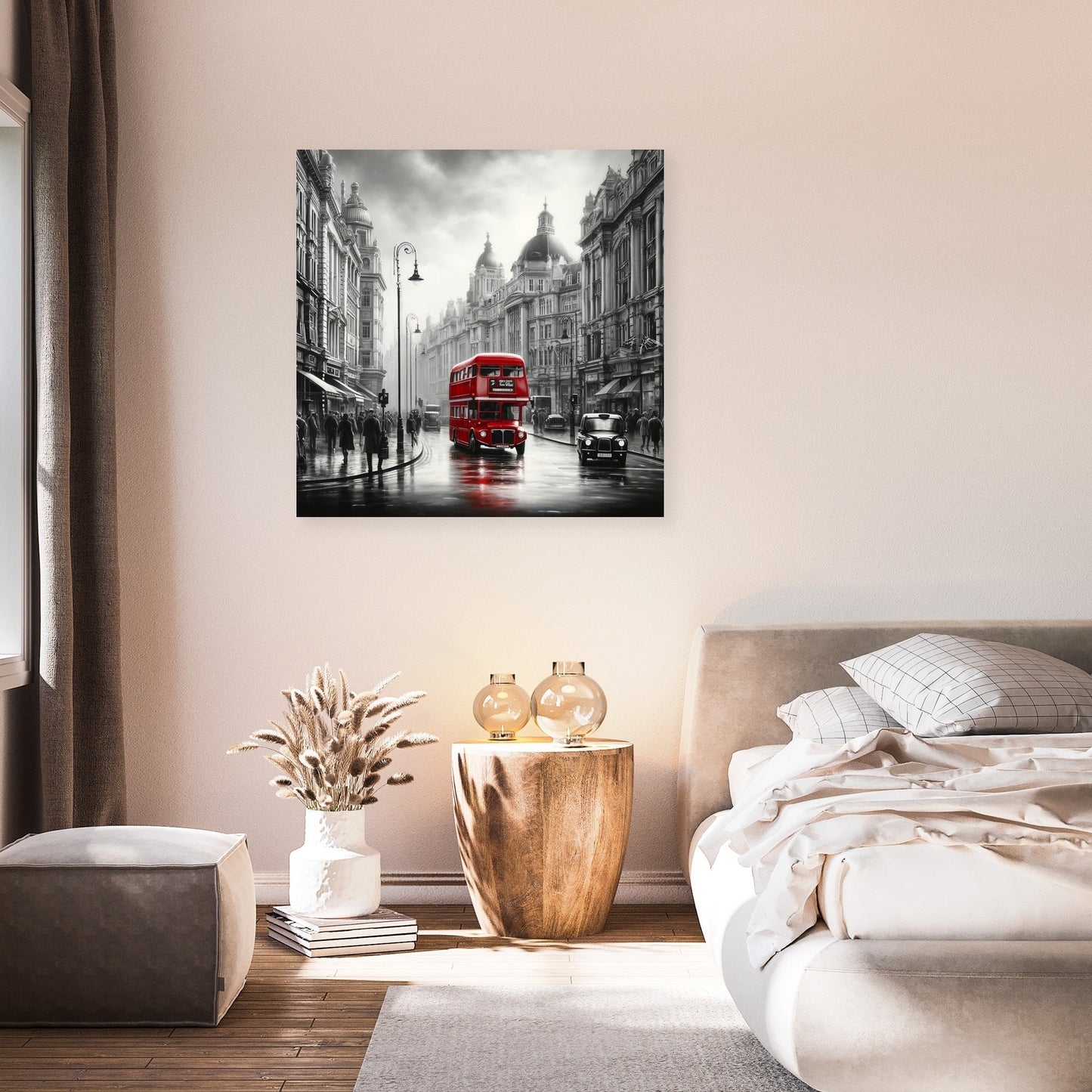 Red Essence of London Canvas