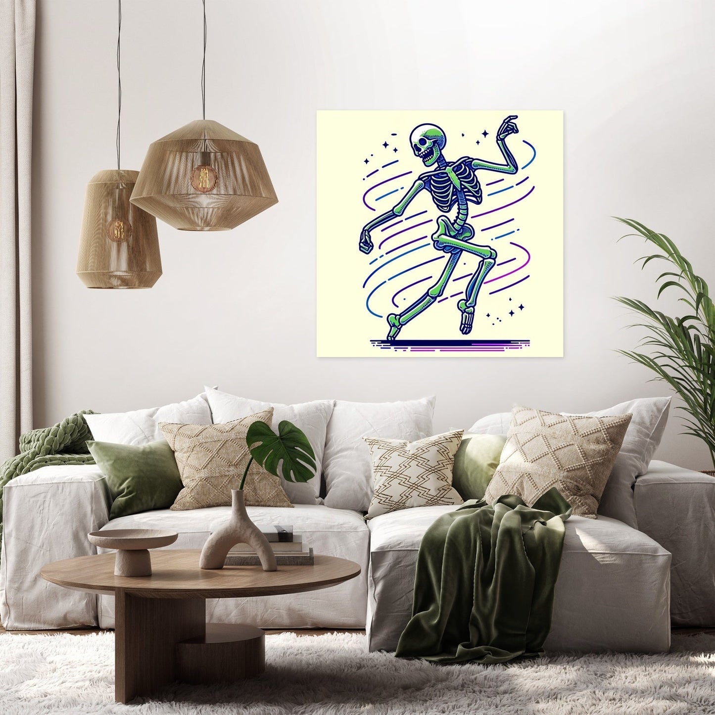 Whimsical Skeleton Canvas