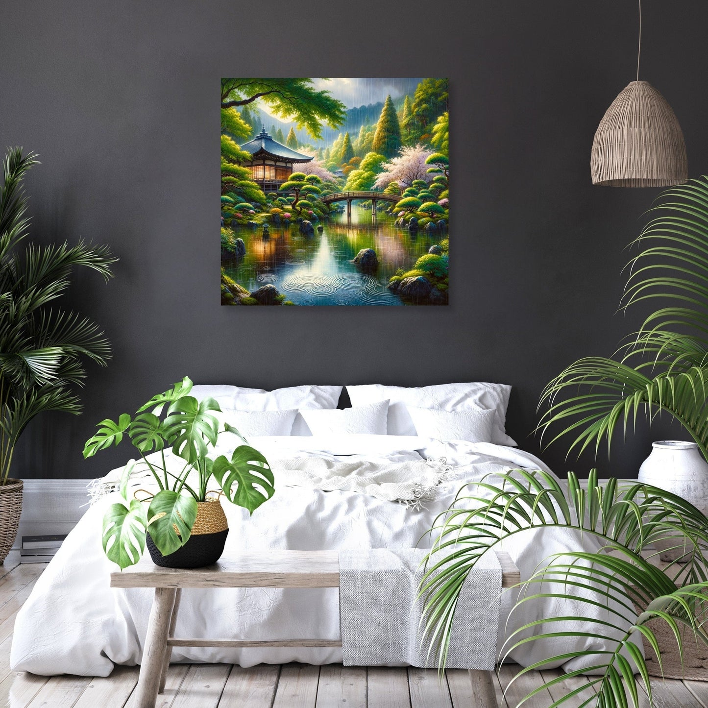 Rainy Kyoto Garden Canvas