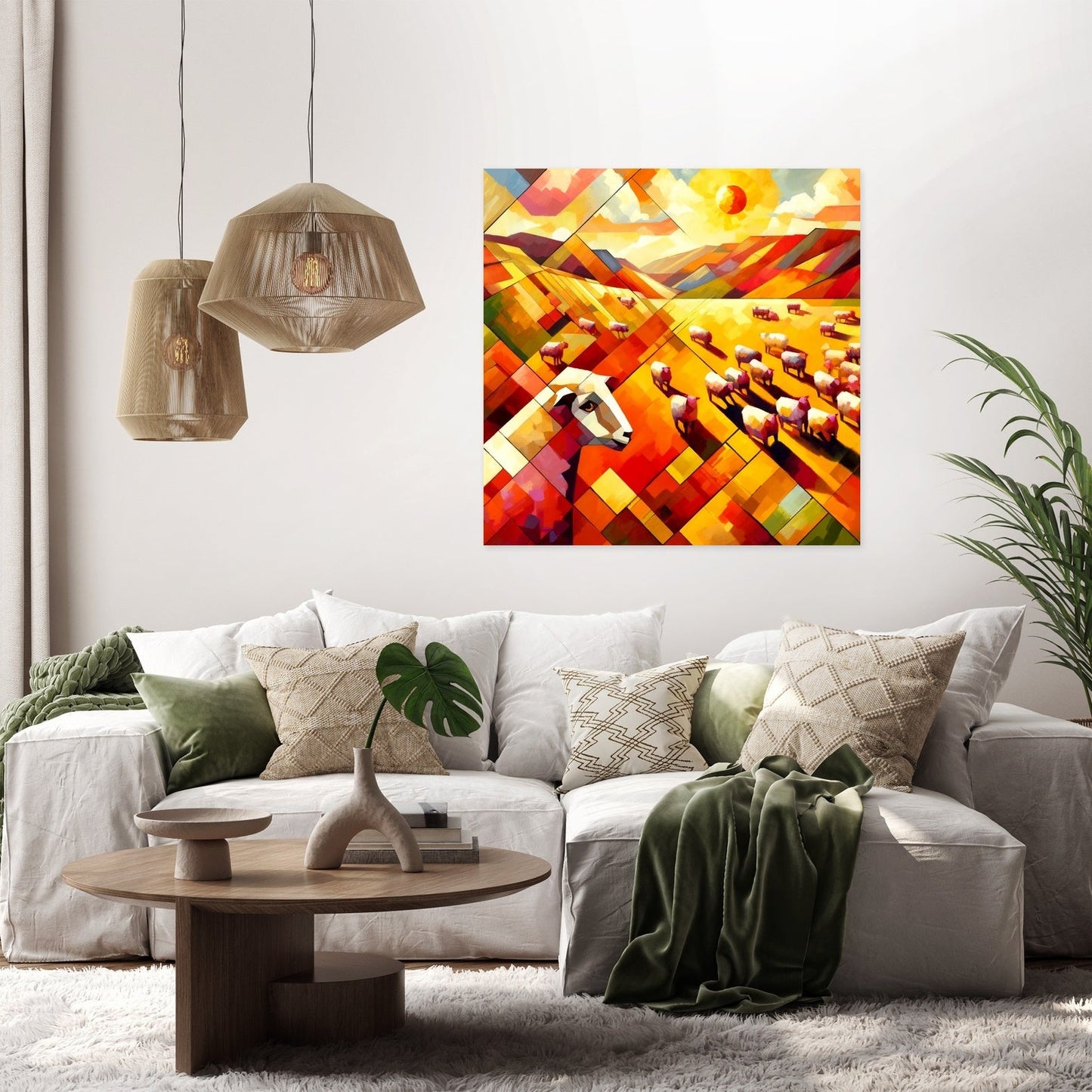Midday Mosaic Sheep Canvas