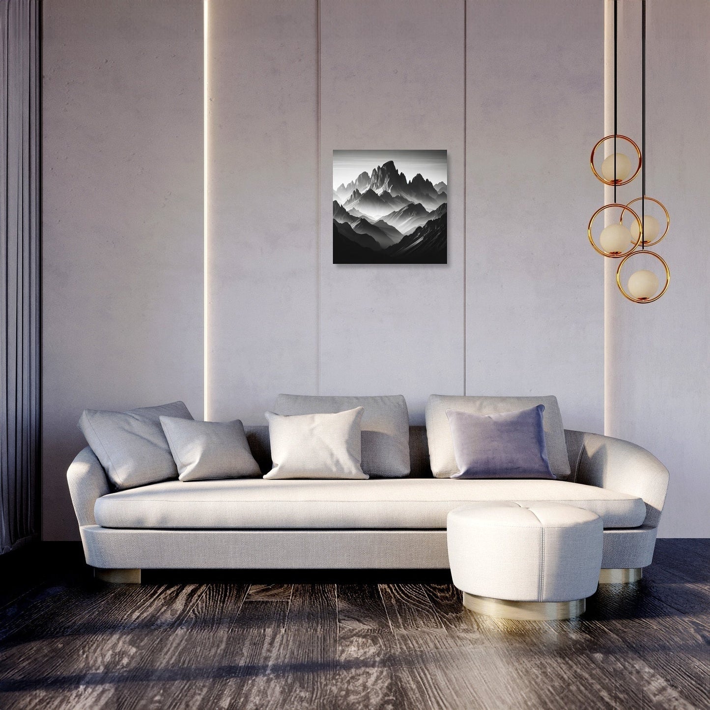 Dawn's Majesty: Mountain Silhouette Canvas