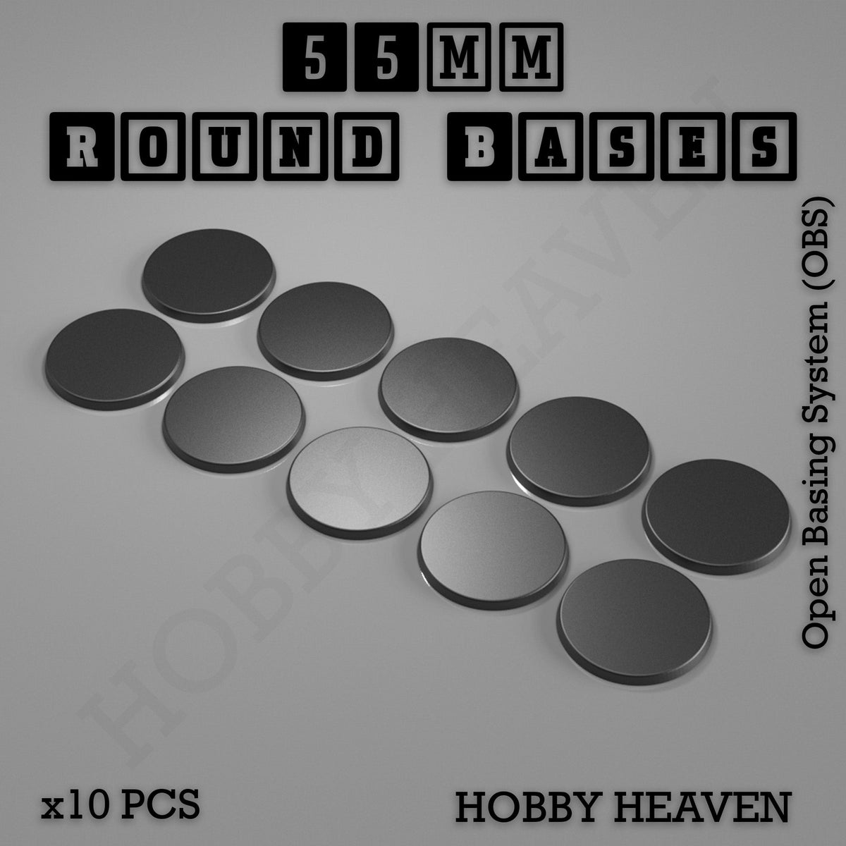 55mm Round Textured Bases 3D Printed Infinity Compatible