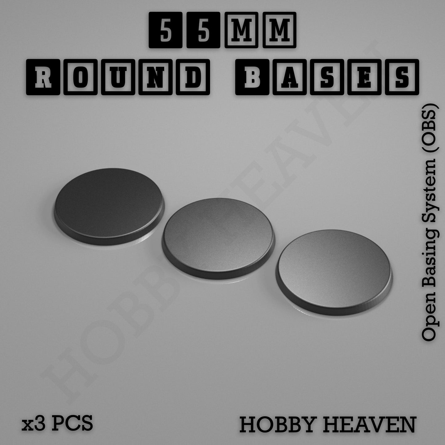 55mm Round Textured Bases 3D Printed Infinity Compatible