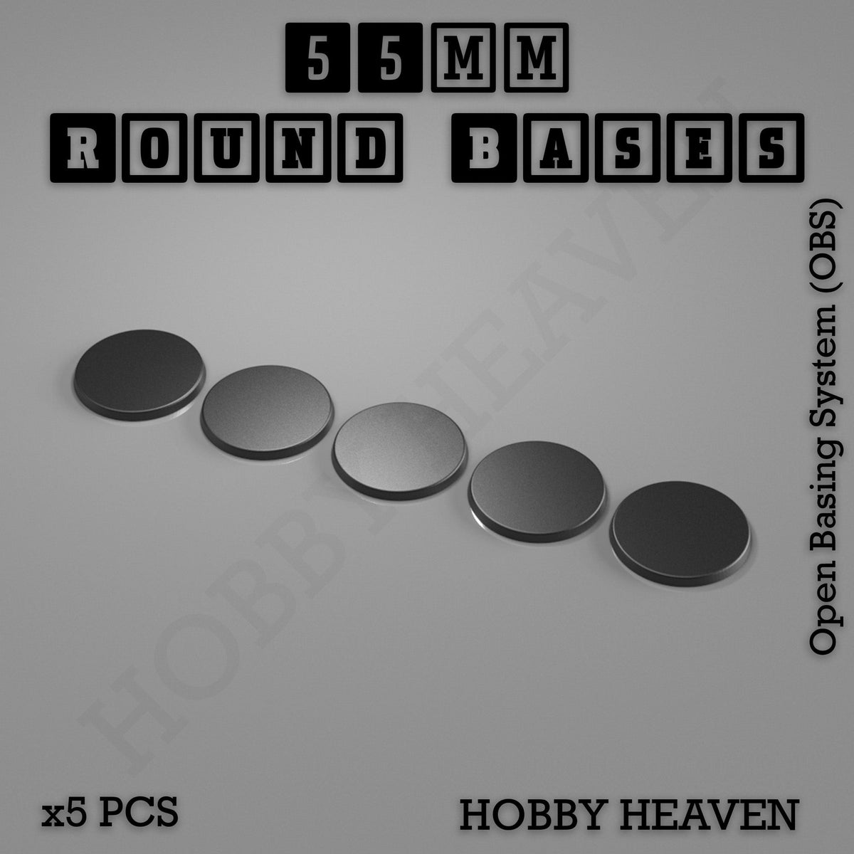 55mm Round Textured Bases 3D Printed Infinity Compatible
