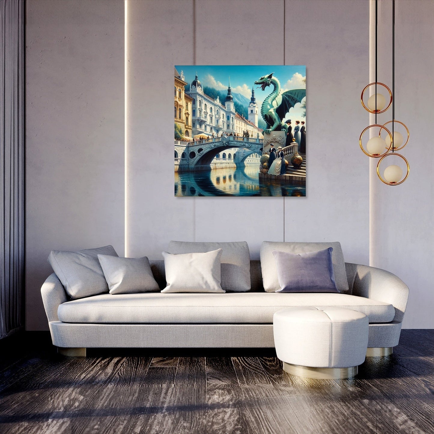 Sunny Day at Dragon Bridge Canvas