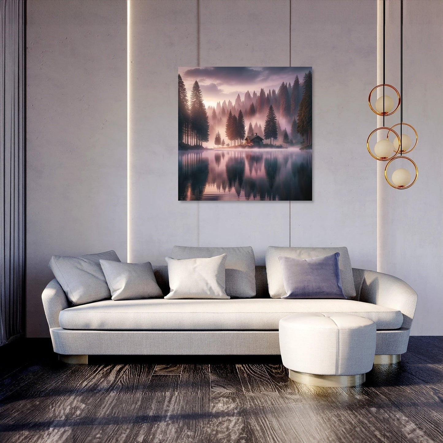 Dawn Lakeside Retreat Canvas