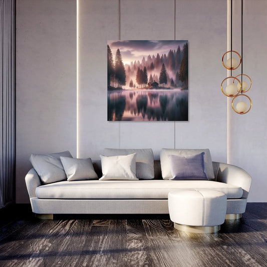 Dawn Lakeside Retreat Canvas