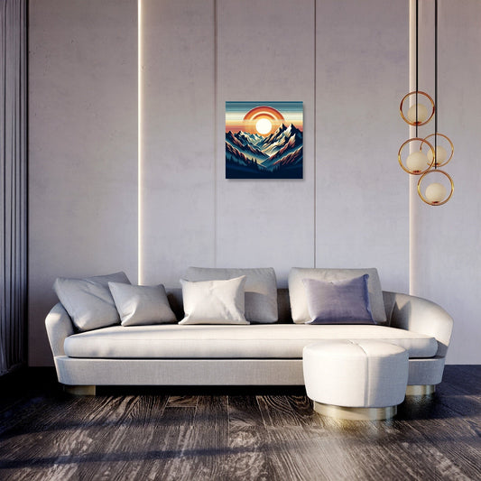 Sunset Majesty: Mountain Panoram Canvas