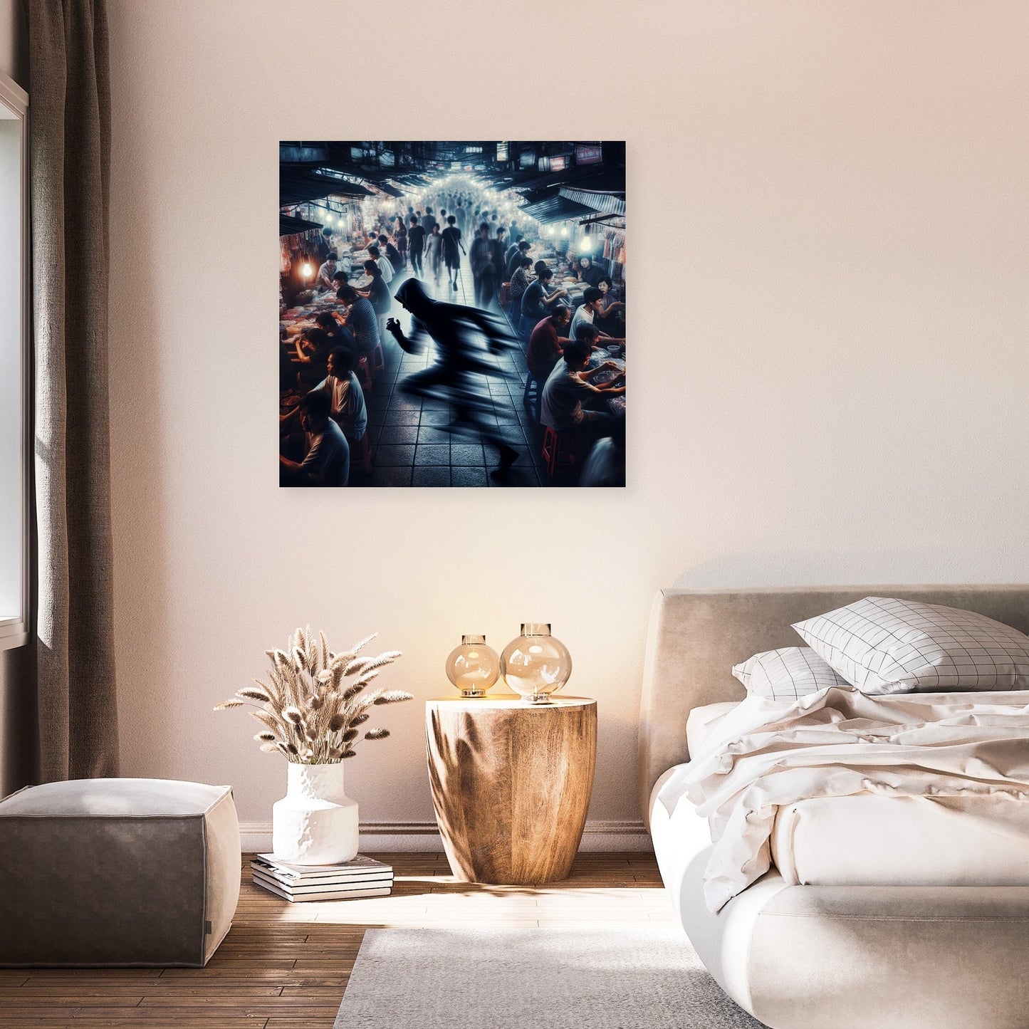 Shadow Thief at the Market Canvas