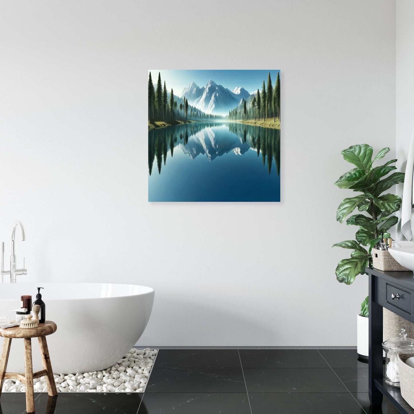 Serene Mountain Lake Canvas