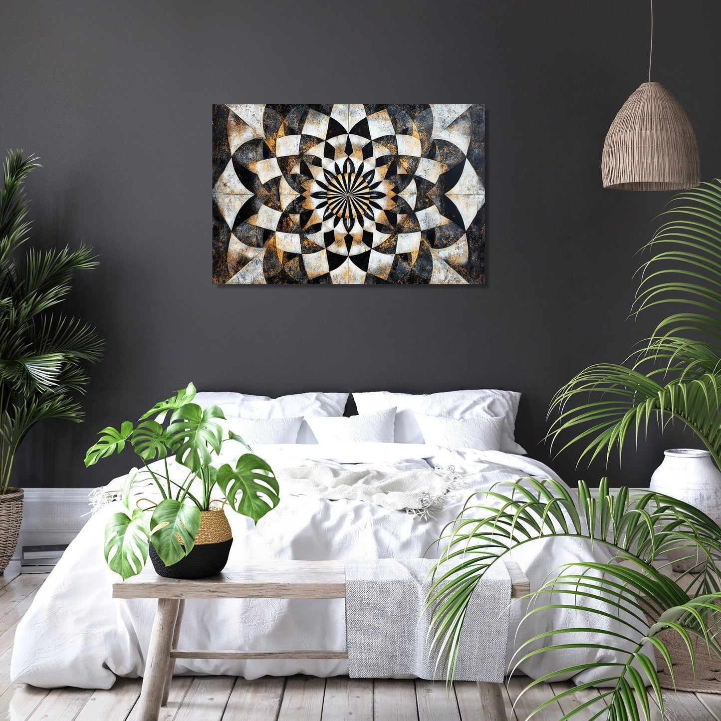 Golden Symmetry Meditation Canvas