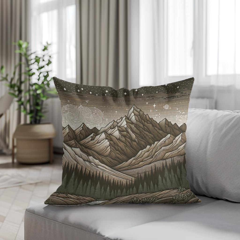 Midnight Mountain Cotton Cushion