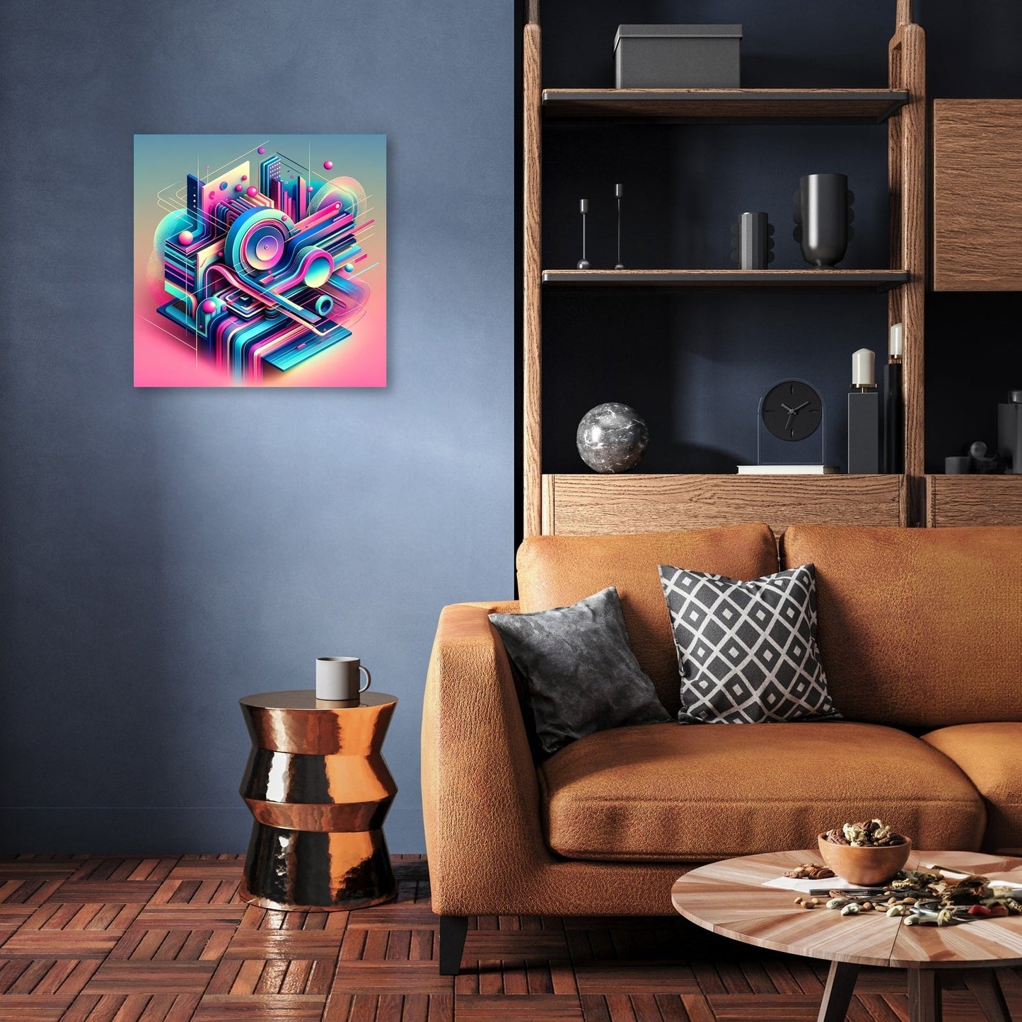 A Neon Abstract Symphony Canvas