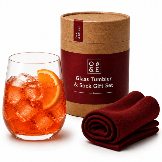 Stemless Cocktail Glass & Socks Gift Set | Premium Drinks Gift Set