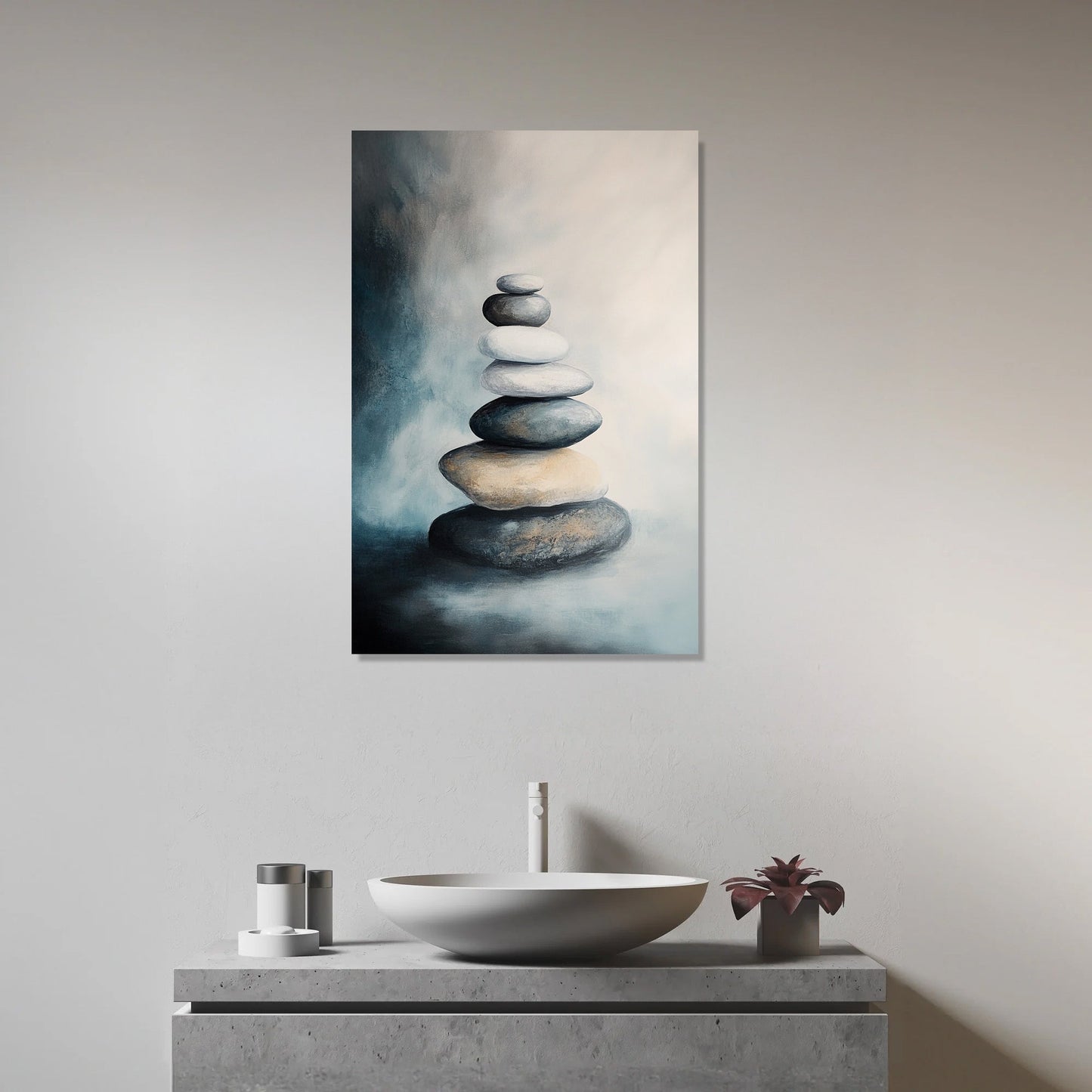 Melancholic Zen Stones Canvas