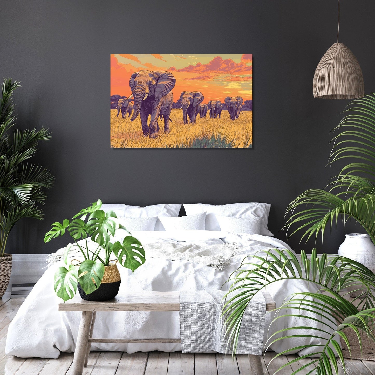 Elephants' Journey Canvas