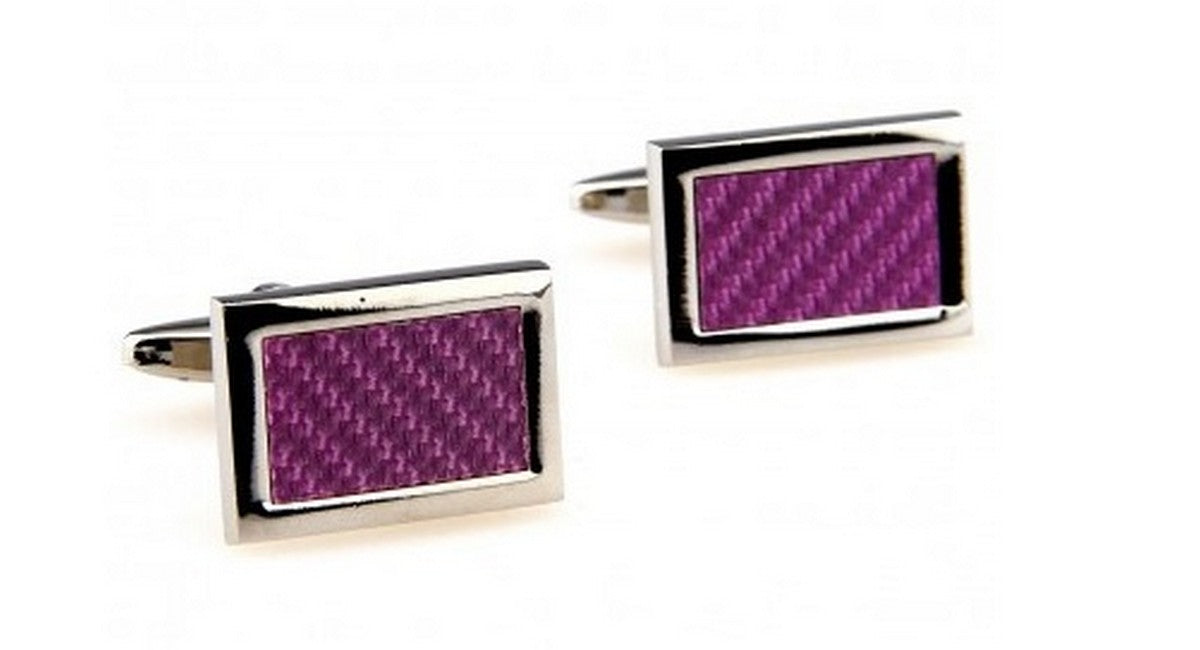pink and silver patterned cufflinks