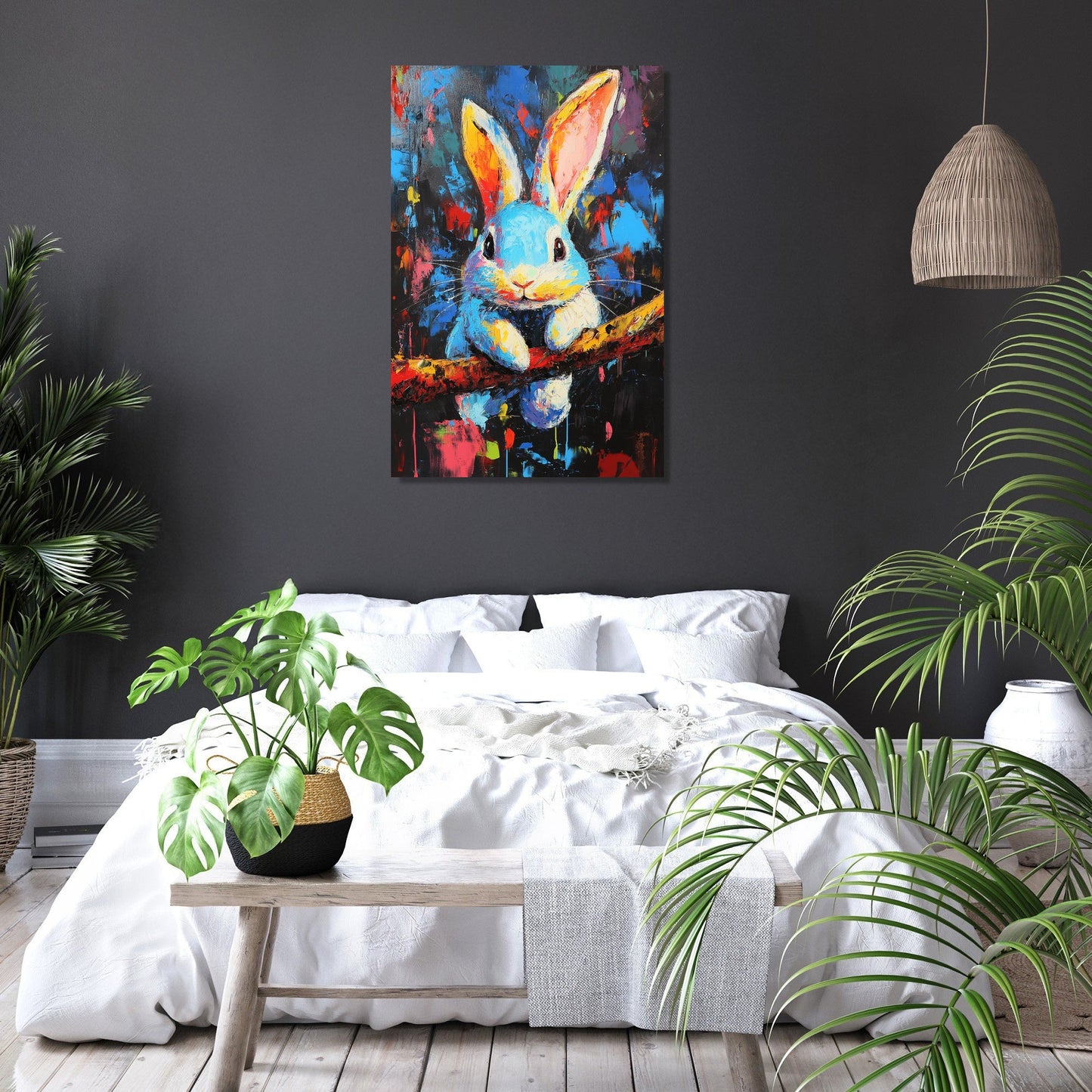 Swinging Bunny Canvas