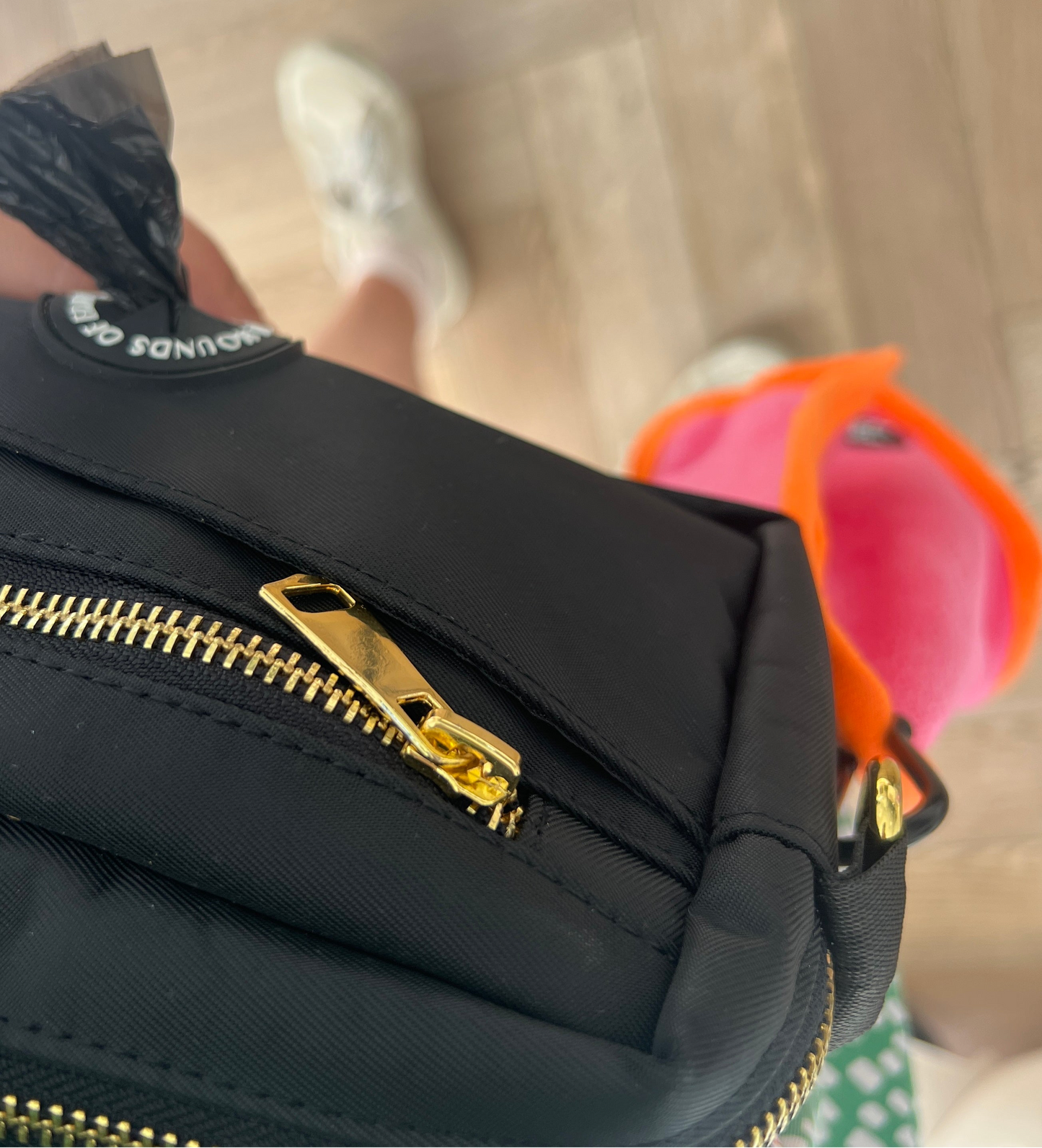 Mini Dog Towel + Clip, Beige & Orange