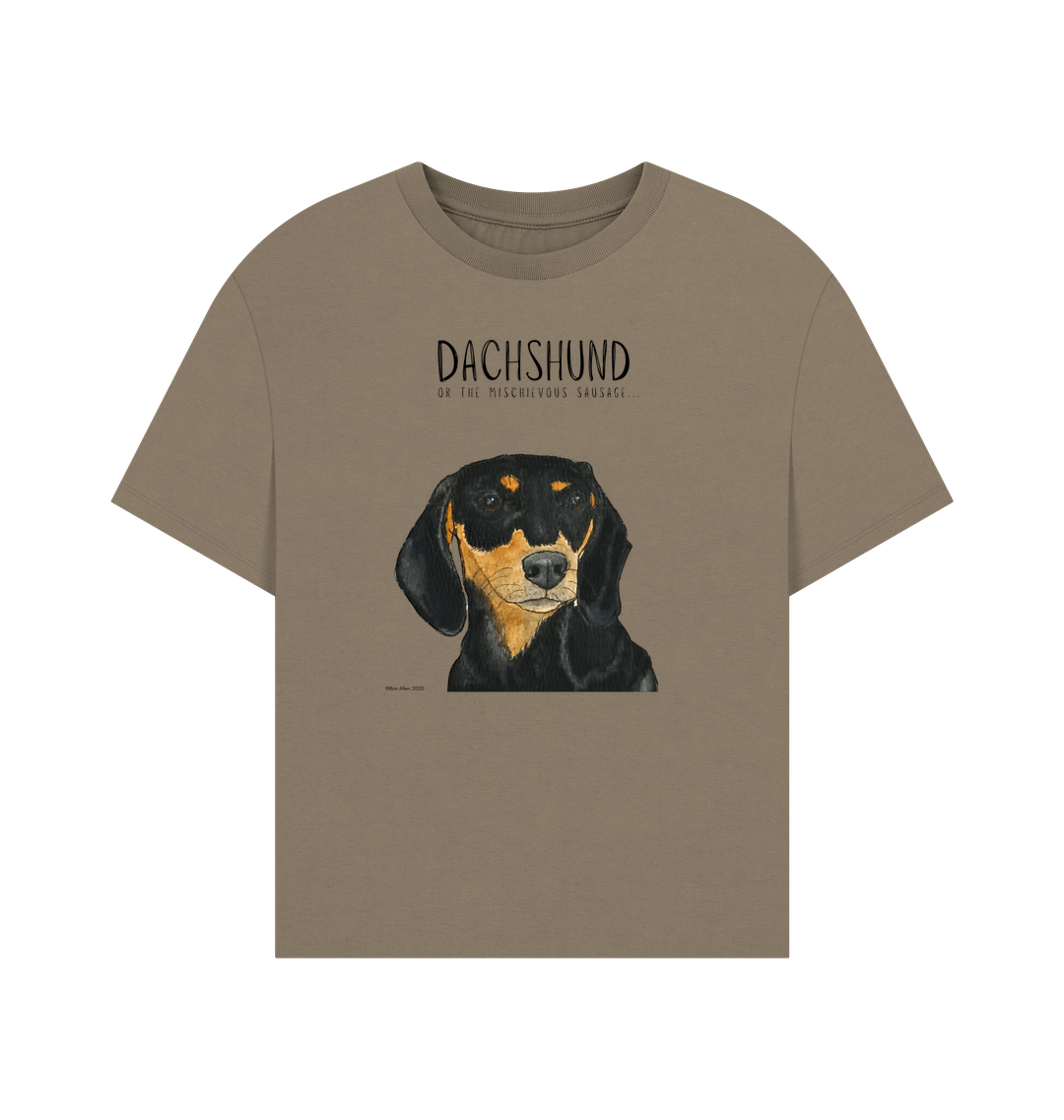 Charming & Cozy: The Black & Tan Dachshund Women's Relaxed Fit T-Shirt