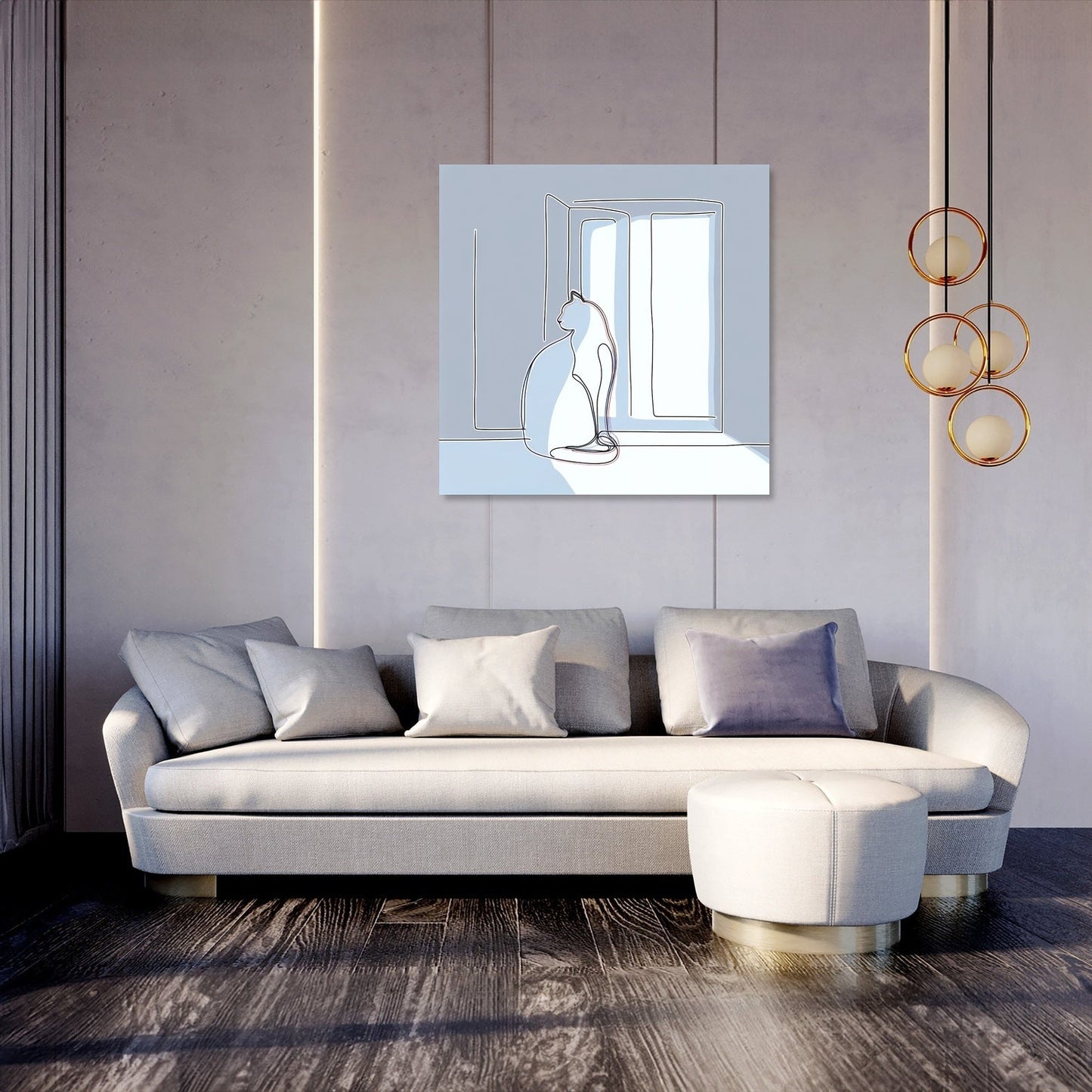 Sunlit Feline Grace Canvas