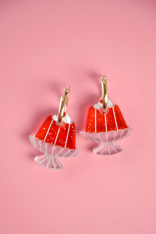 Strawberry Jelly Hoop Earrings