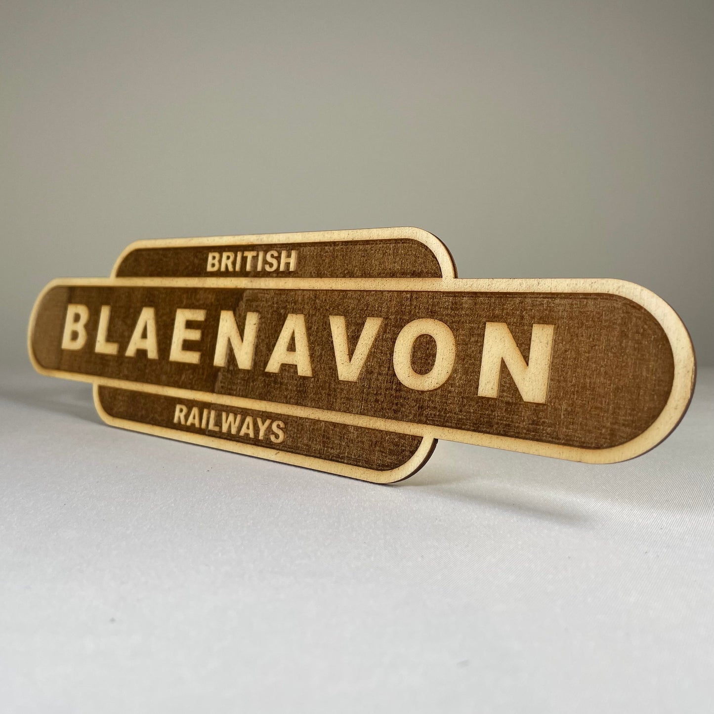 Railway Train Station Sign - Handmade Ornament by Curious Rabbit ®