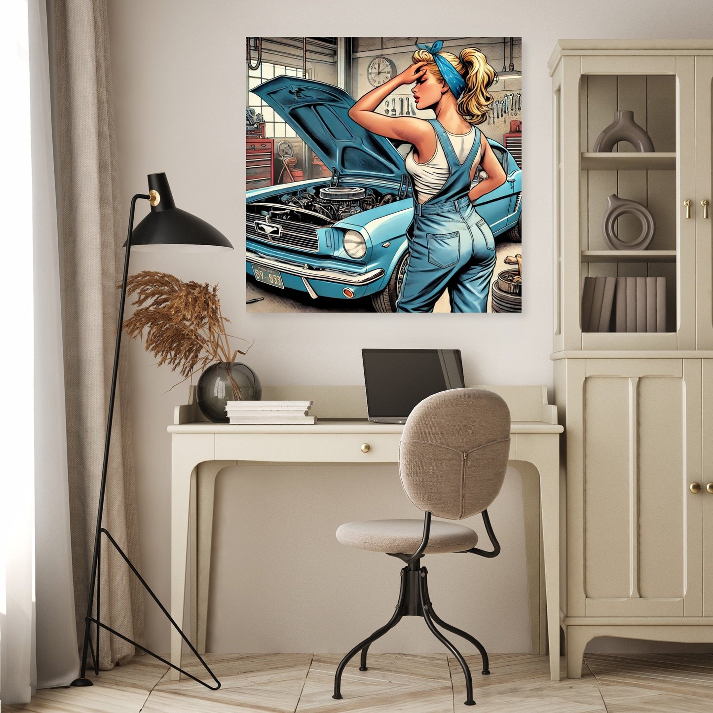 Retro Mustang Repair Canvas