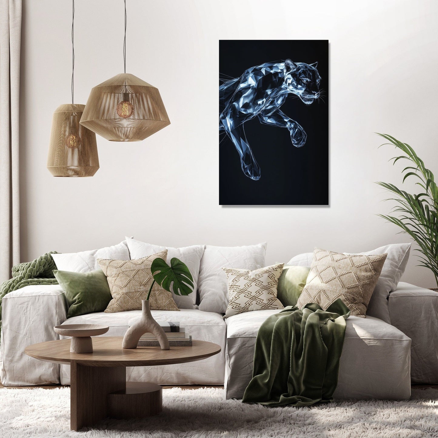 Geometric Panther Motion Canvas