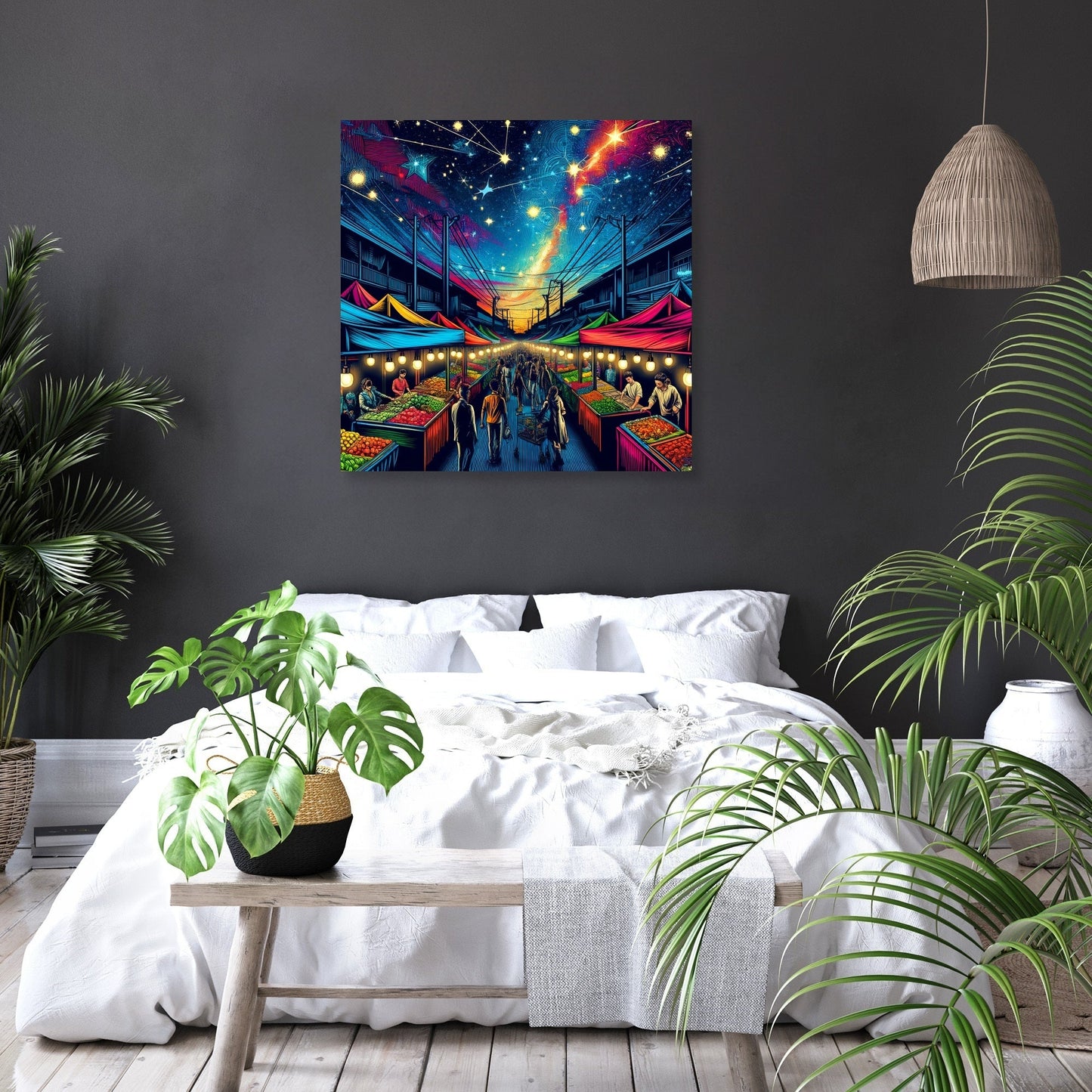 Pop Art Night Bazaar Canvas