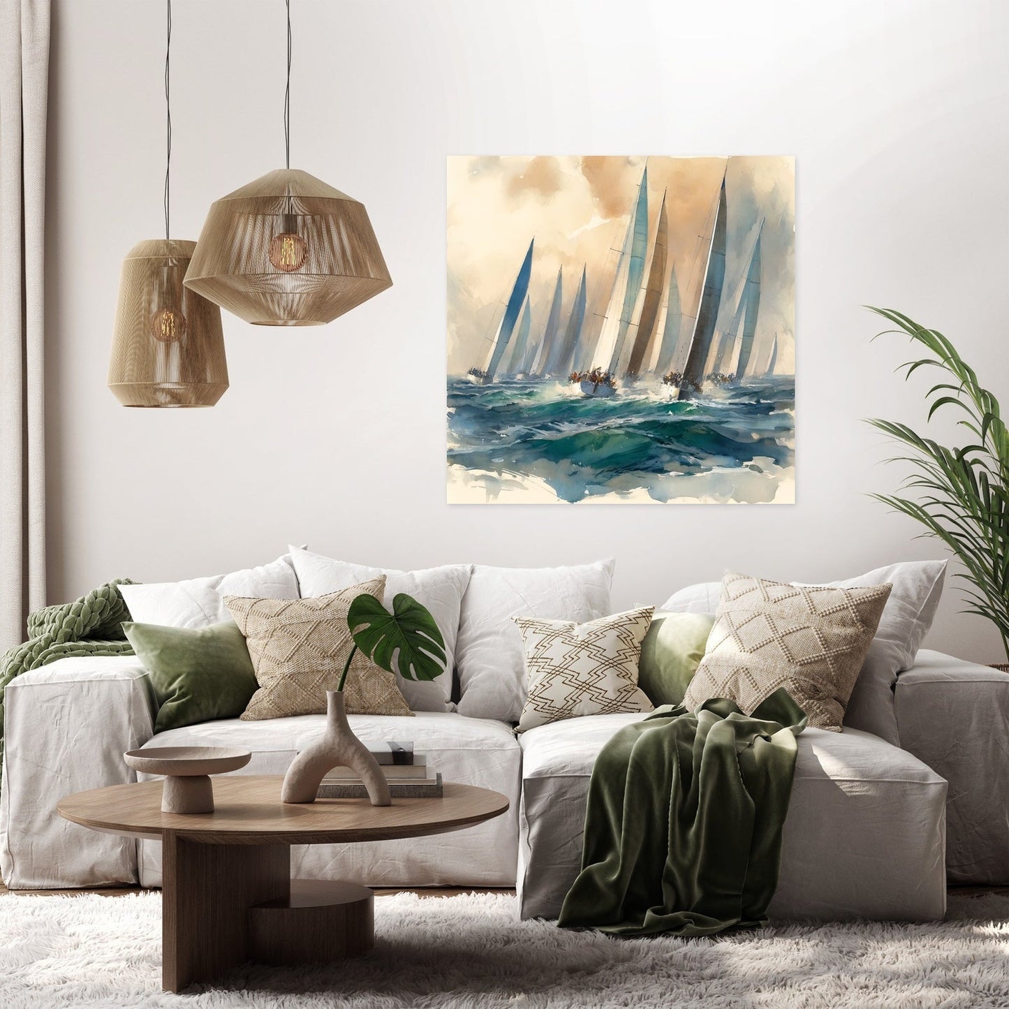 Sailboat Race at Dawn Canvas