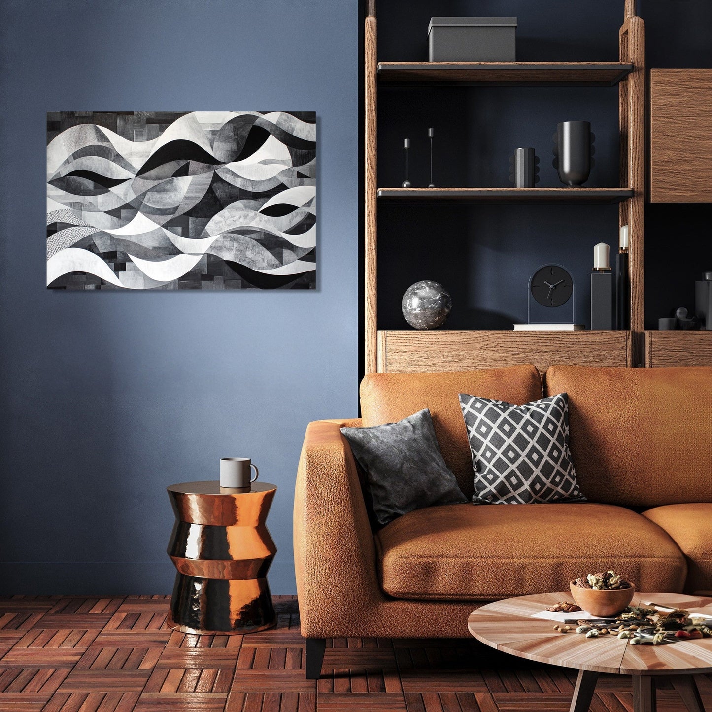 Monochromatic Waves Canvas