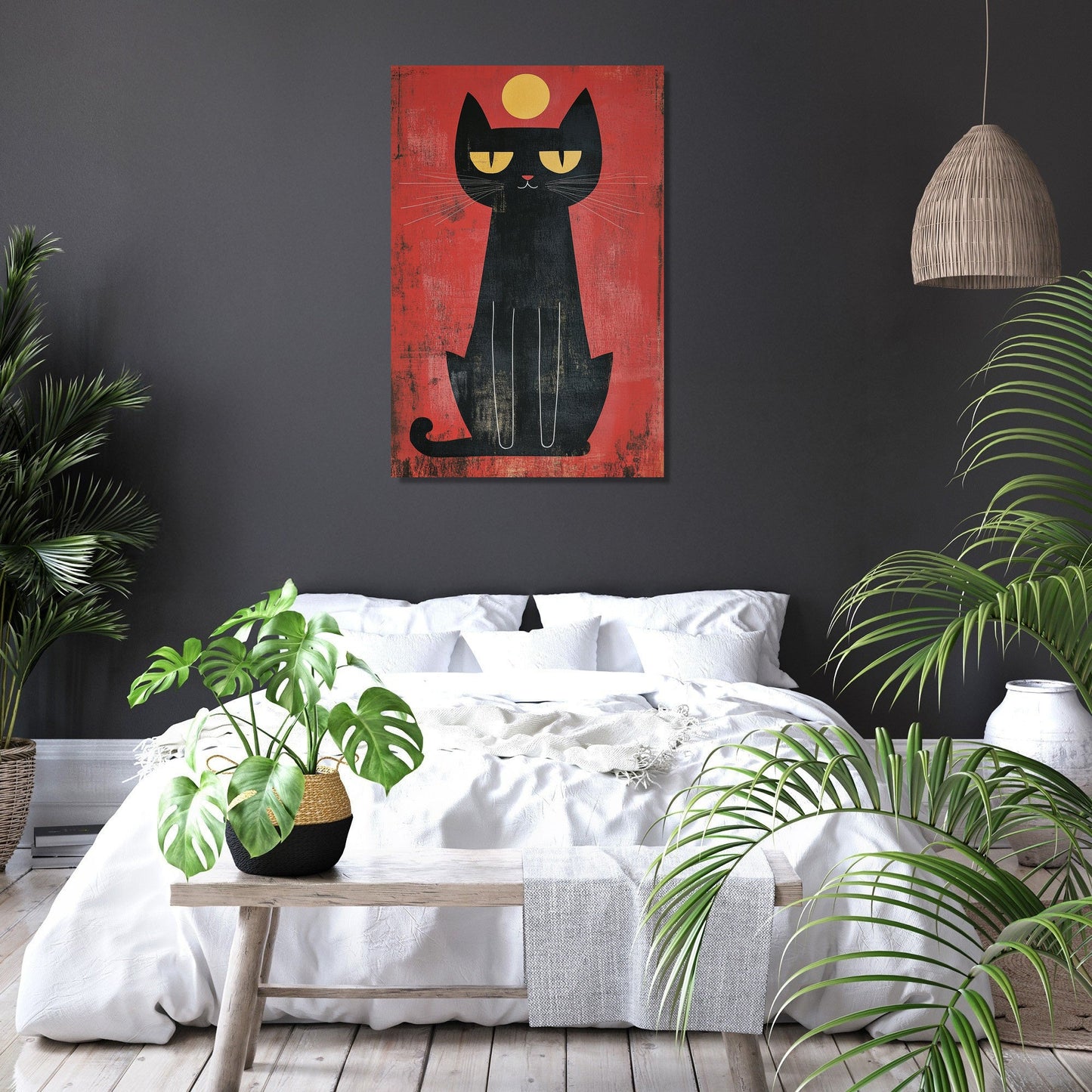 Edgy Black Cat Canvas