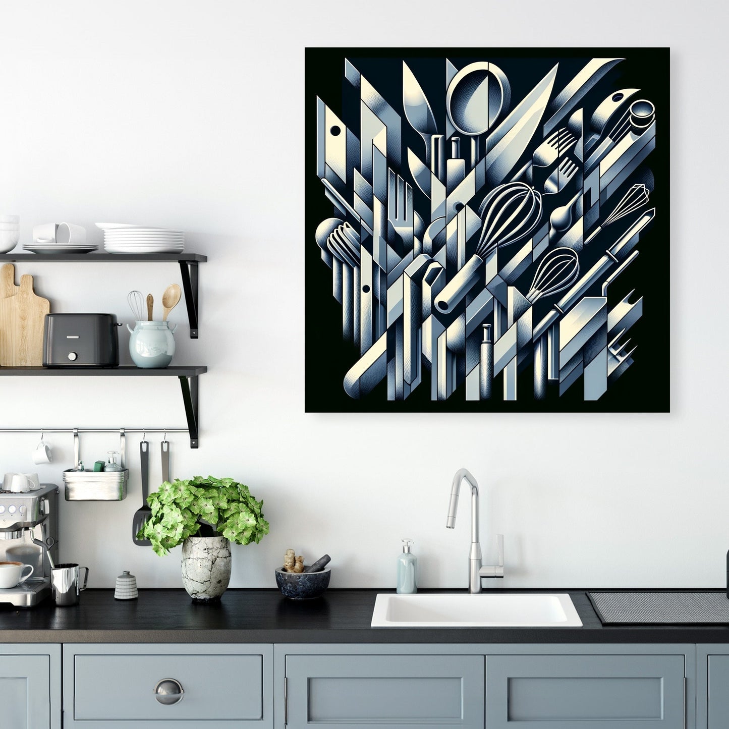 Cubist Culinary Fusion Canvas