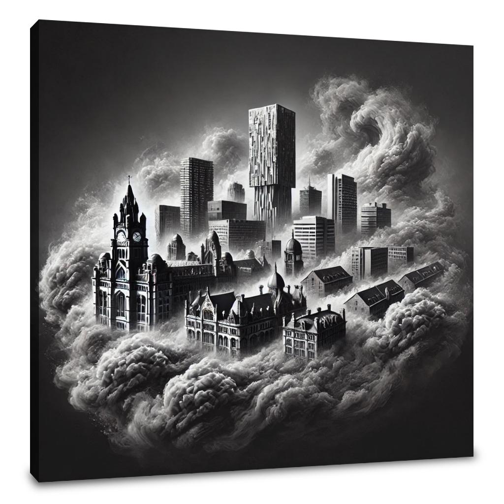 Mysterious Manchester Skyline Canvas