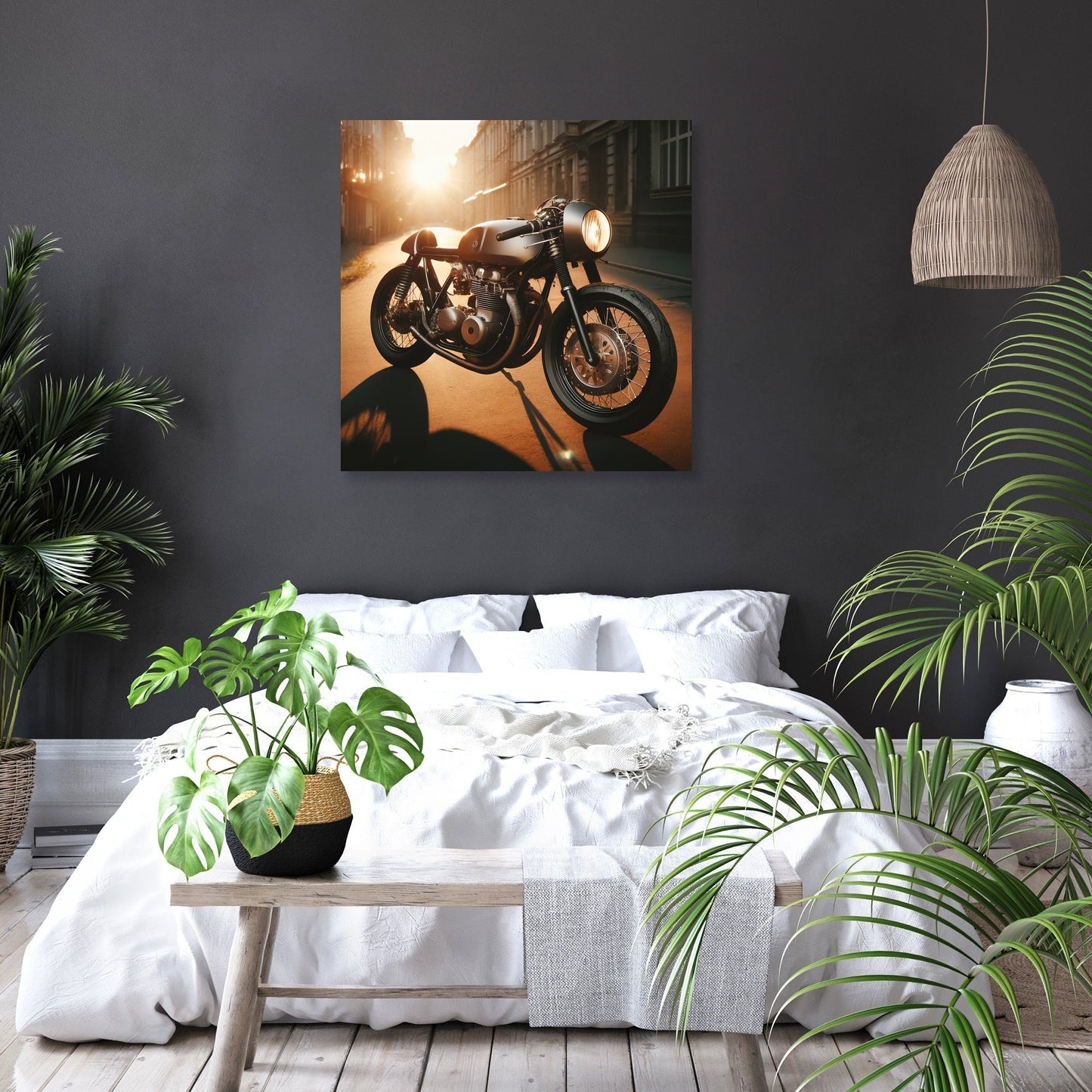 Sunset Café Racer Canvas