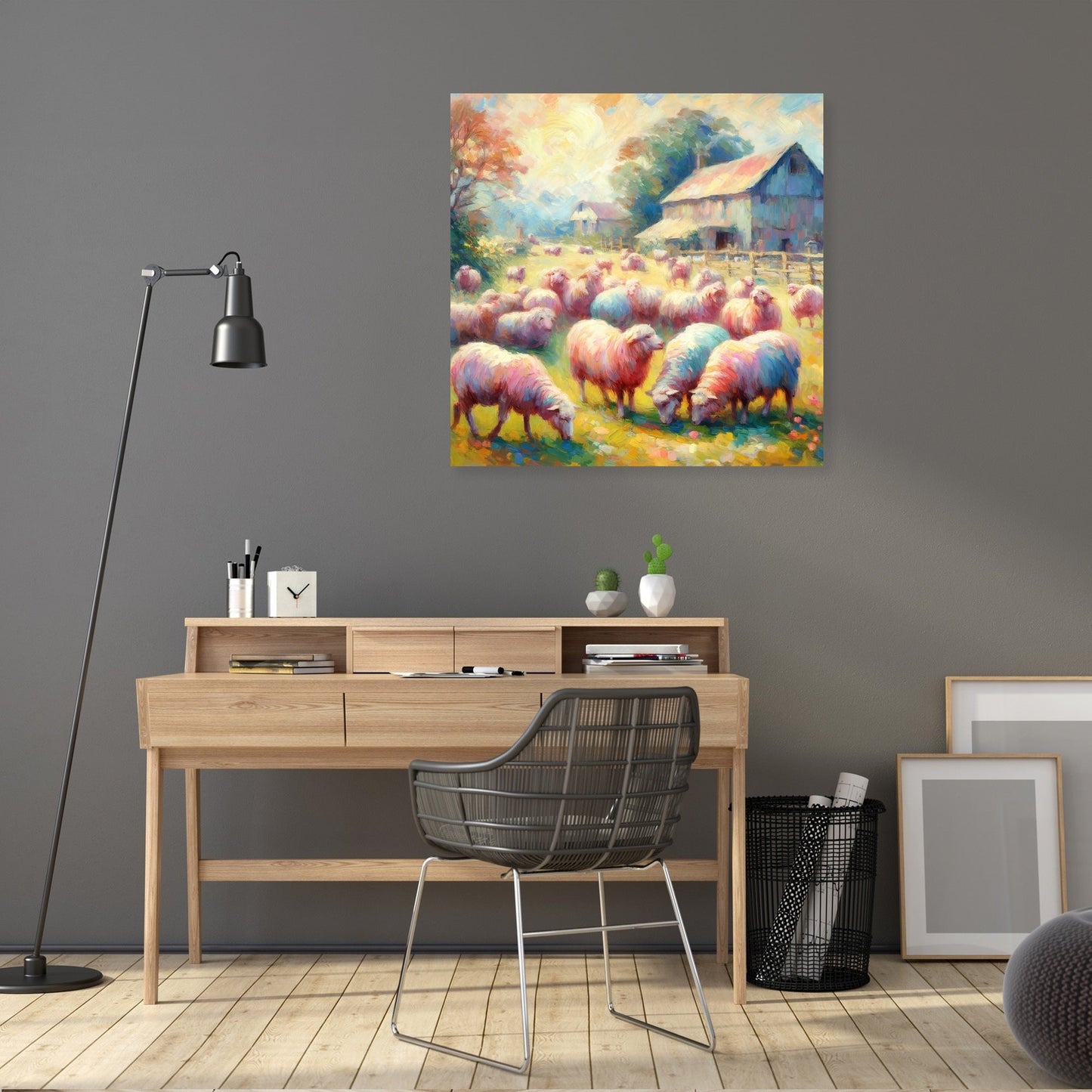 Pastoral Harmony Sheep Canvas