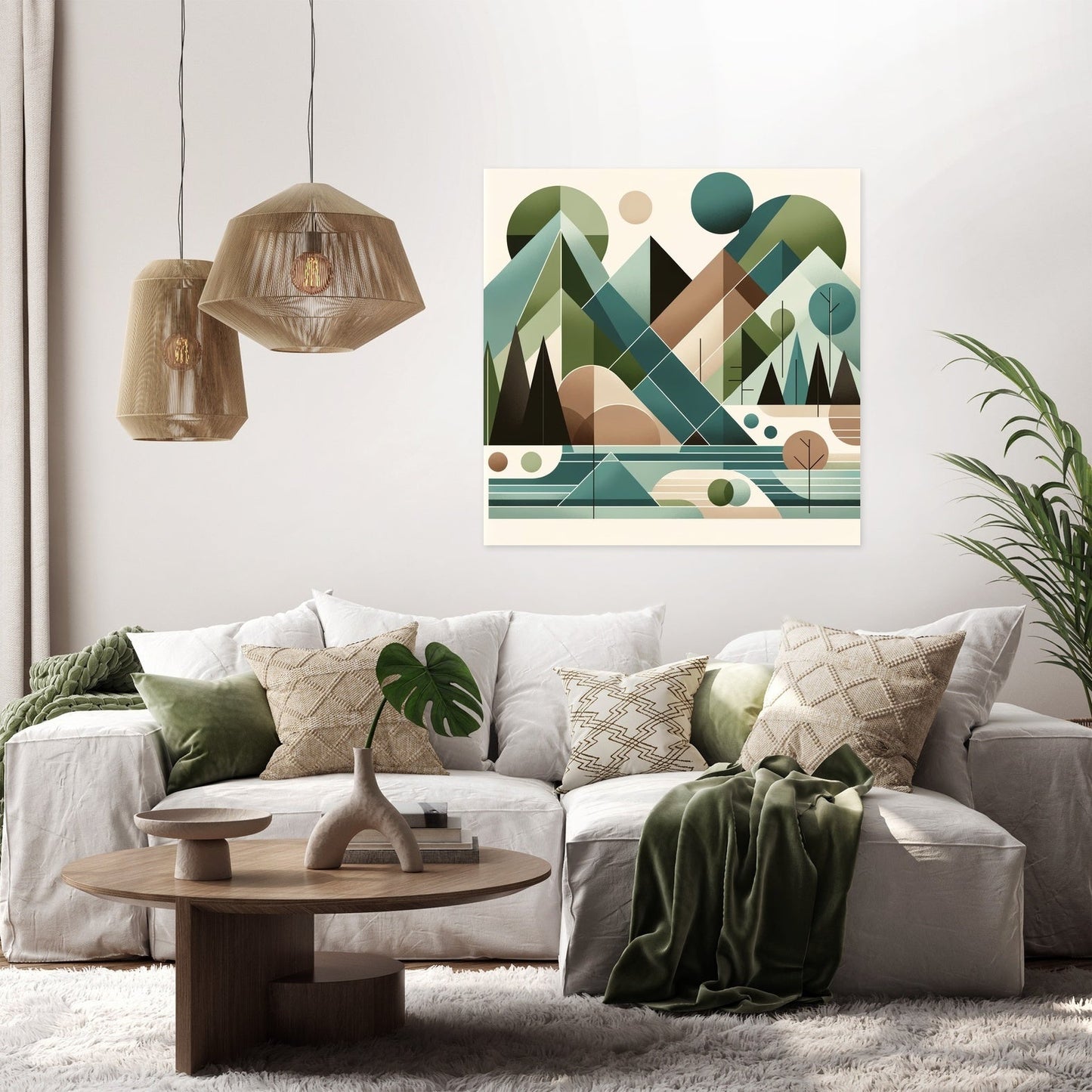 Geometric Landscape Canvas