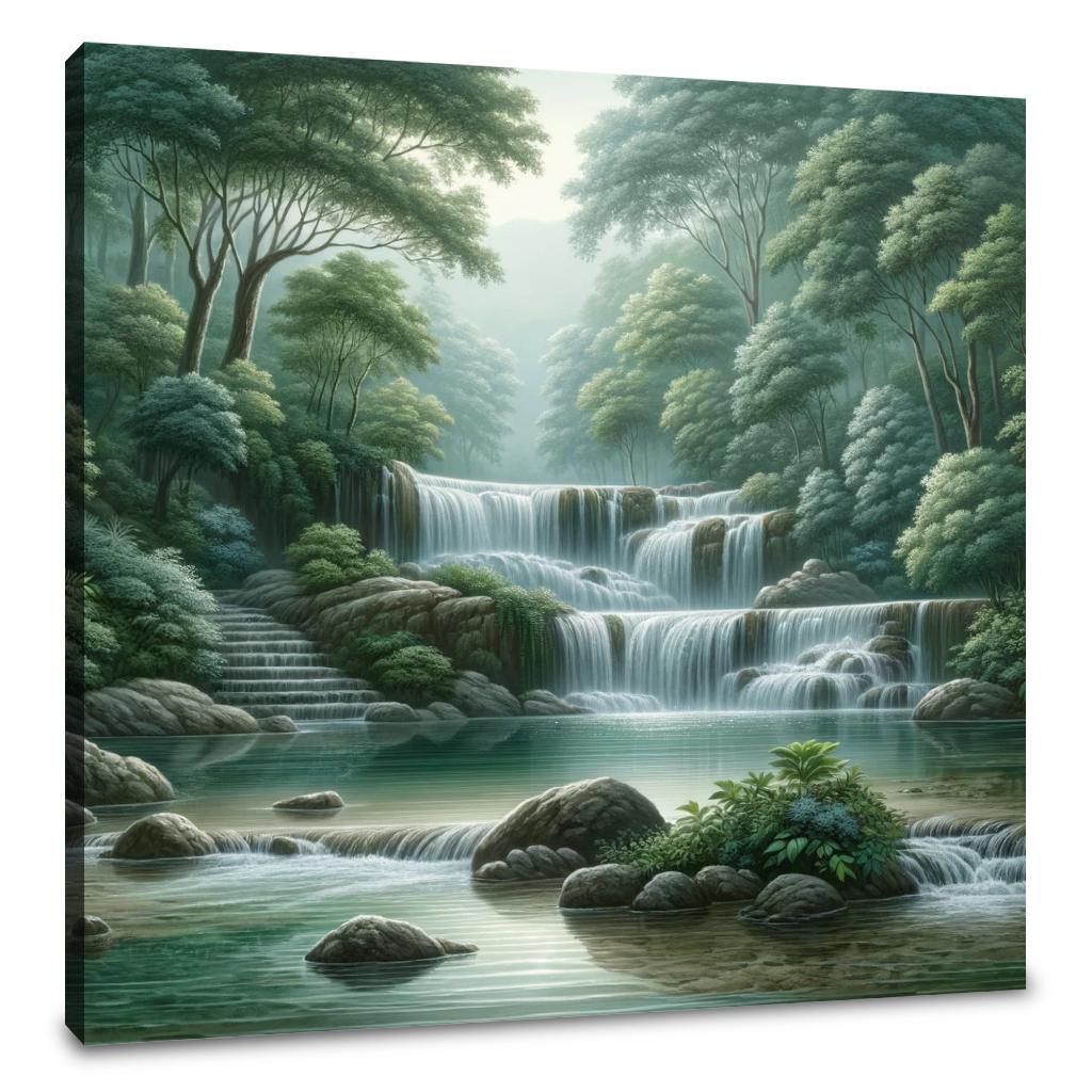 Tranquil Waterfall Canvas
