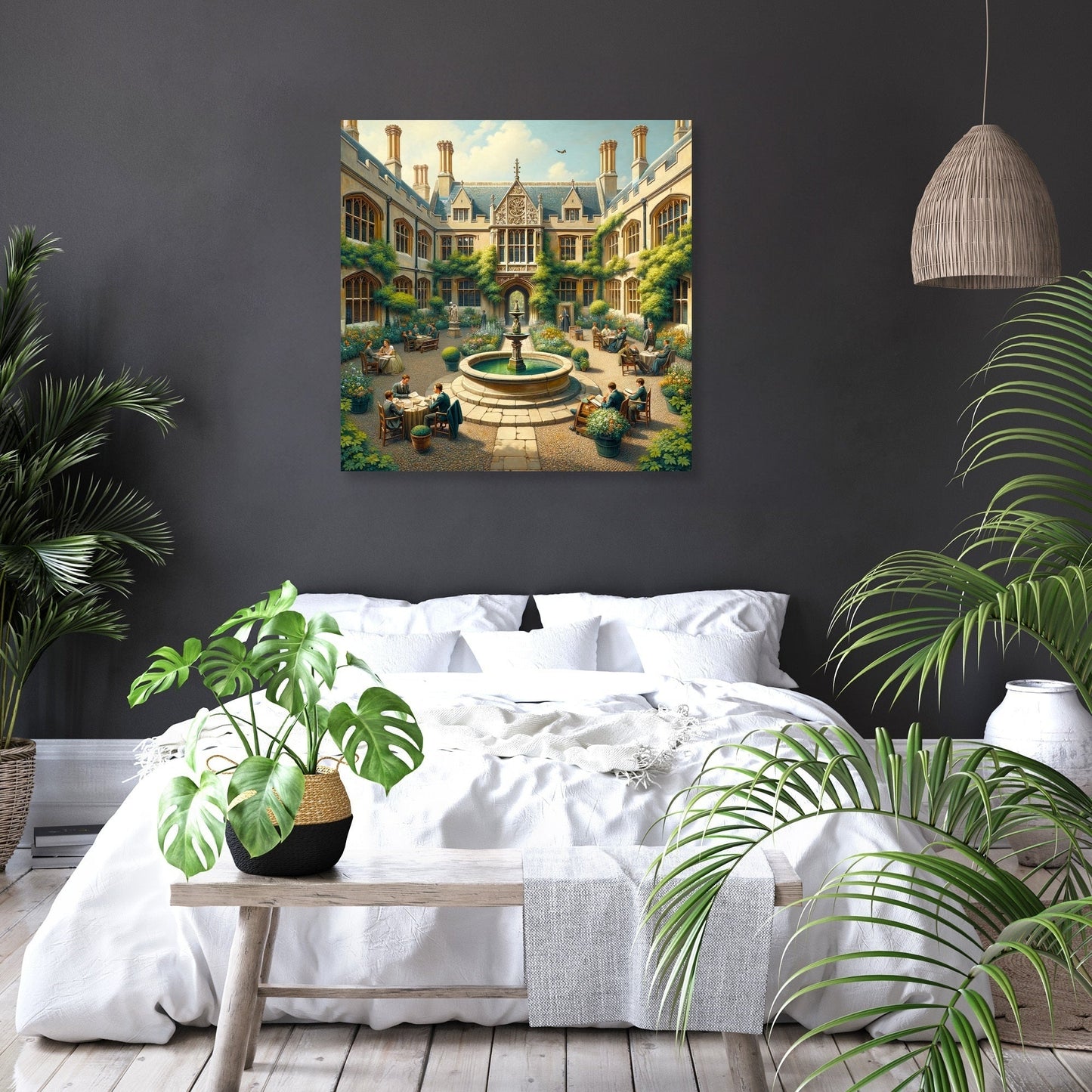 Cambridge Courtyard Contemplation Canvas