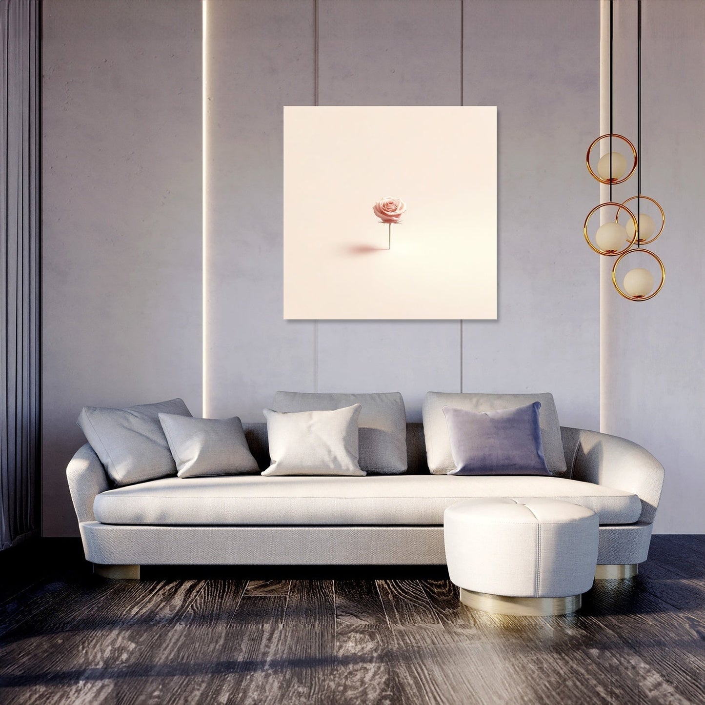 Minimalist Rose Contemplation Canvas